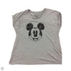 Top Short Sleeve By Disney In Grey, Size: 4x