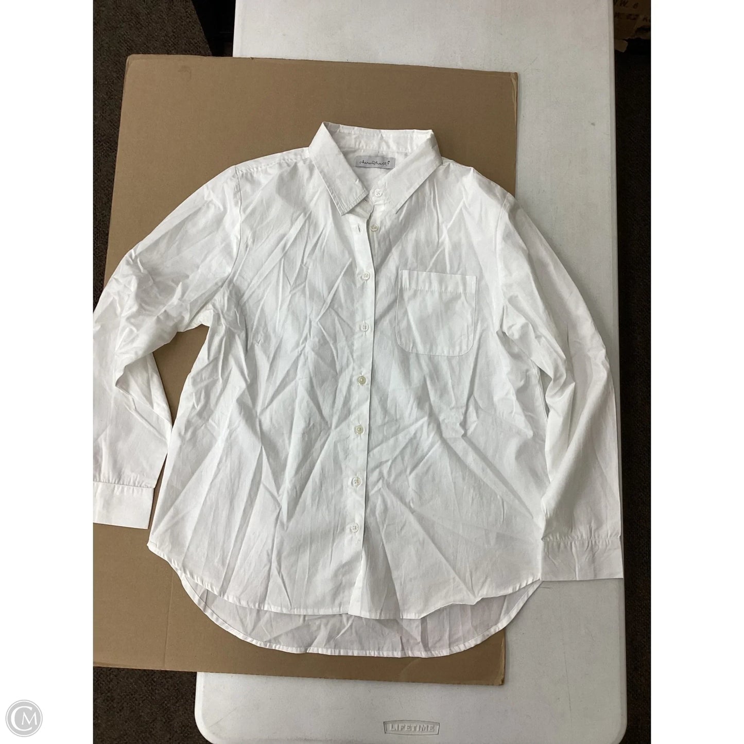 Blouse Long Sleeve By Clothes Mentor In White, Size: L