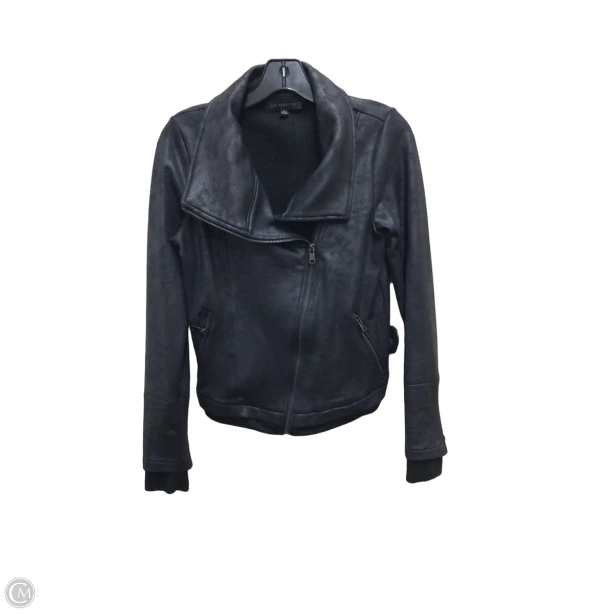 Jacket Moto By Clothes Mentor In Black, Size: S