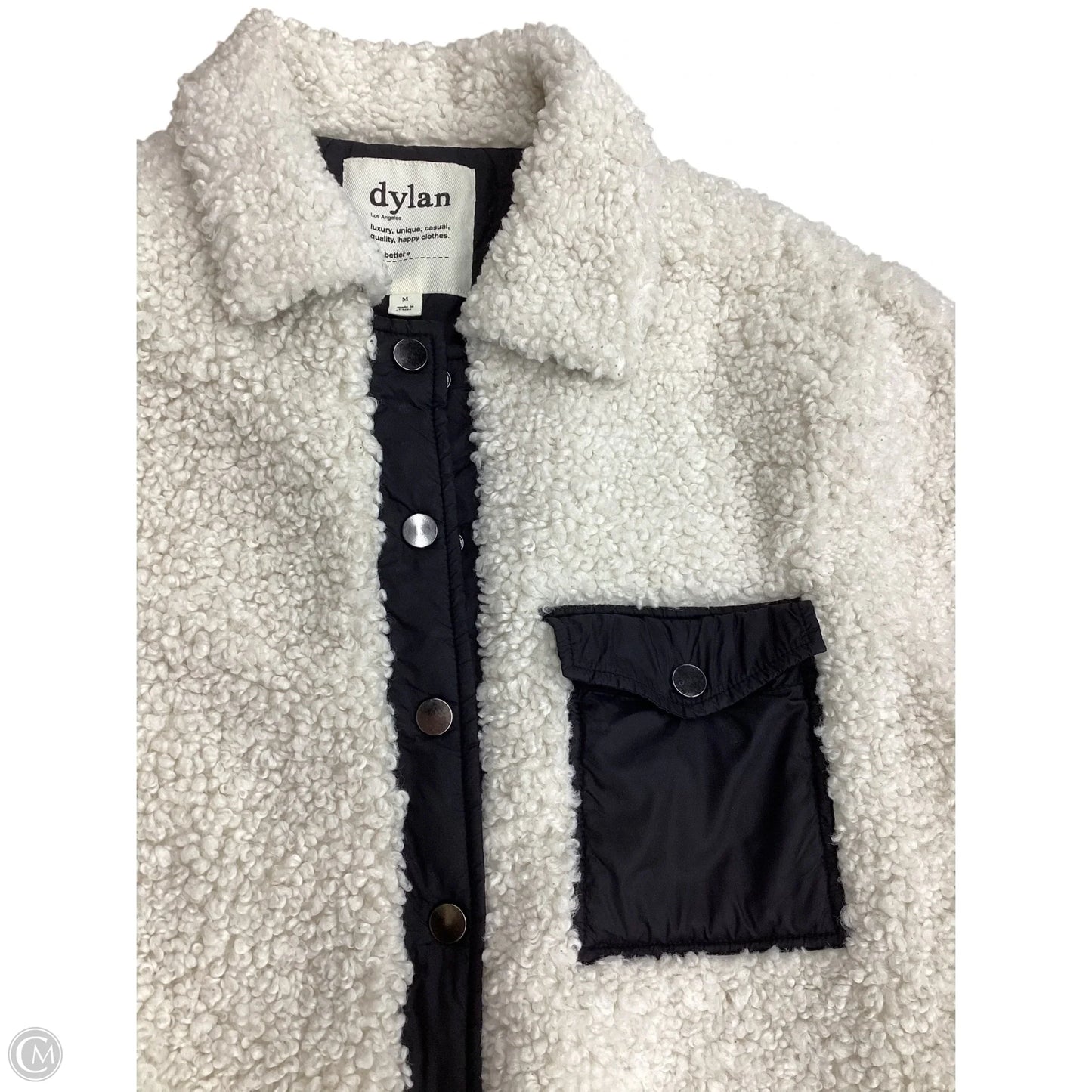 Jacket Puffer & Quilted By Dylan In Cream, Size: M