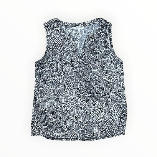 Top Sleeveless By Emily Daniels In Black & White, Size:L
