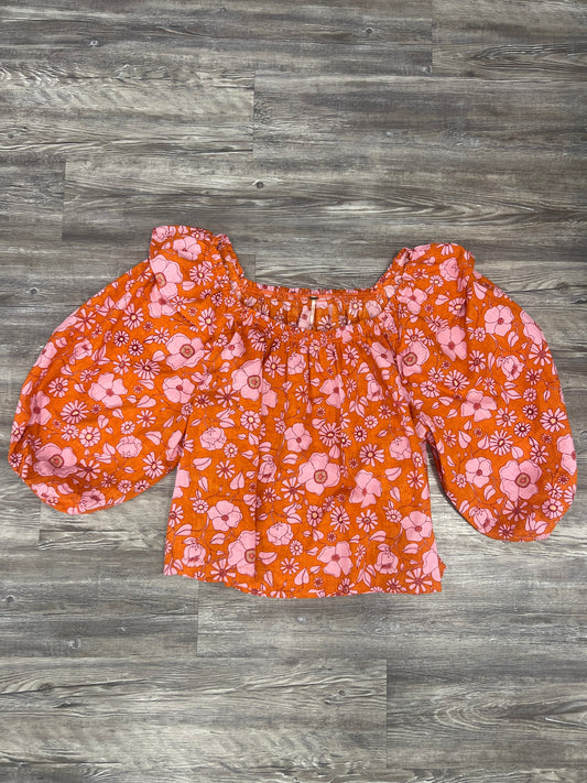 Orangepink Top Long Sleeve Free People, Size Xl