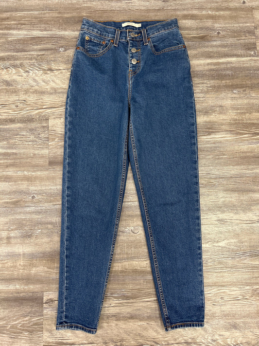 Jeans Straight By Levis In Blue Denim, Size: 00