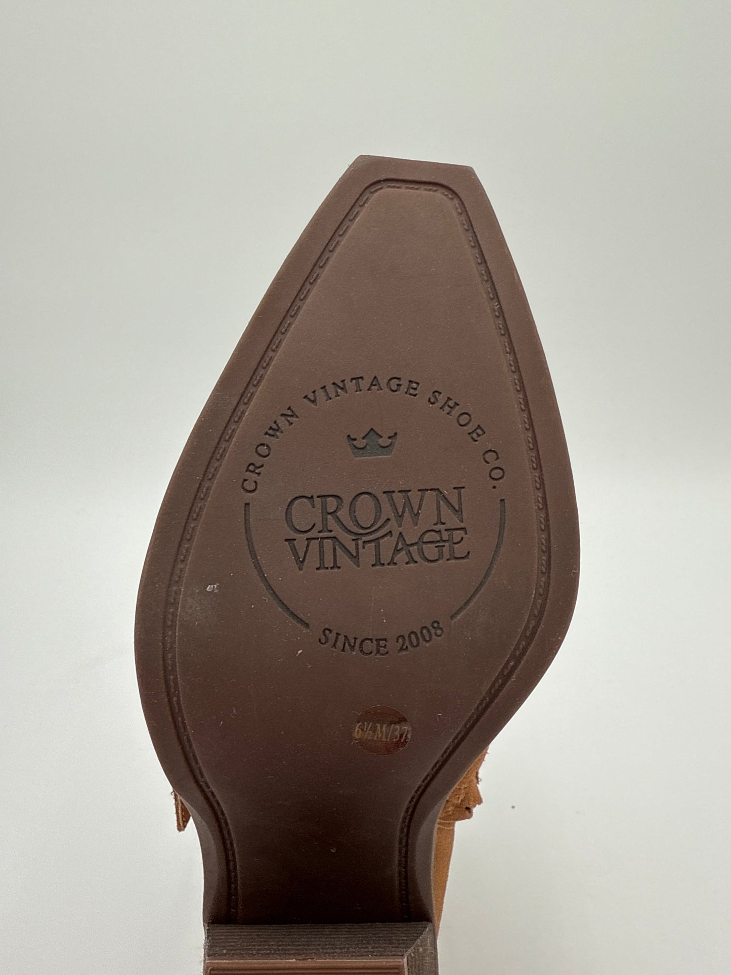 Boots Ankle Heels By Crown Vintage In Brown, Size: 6.5