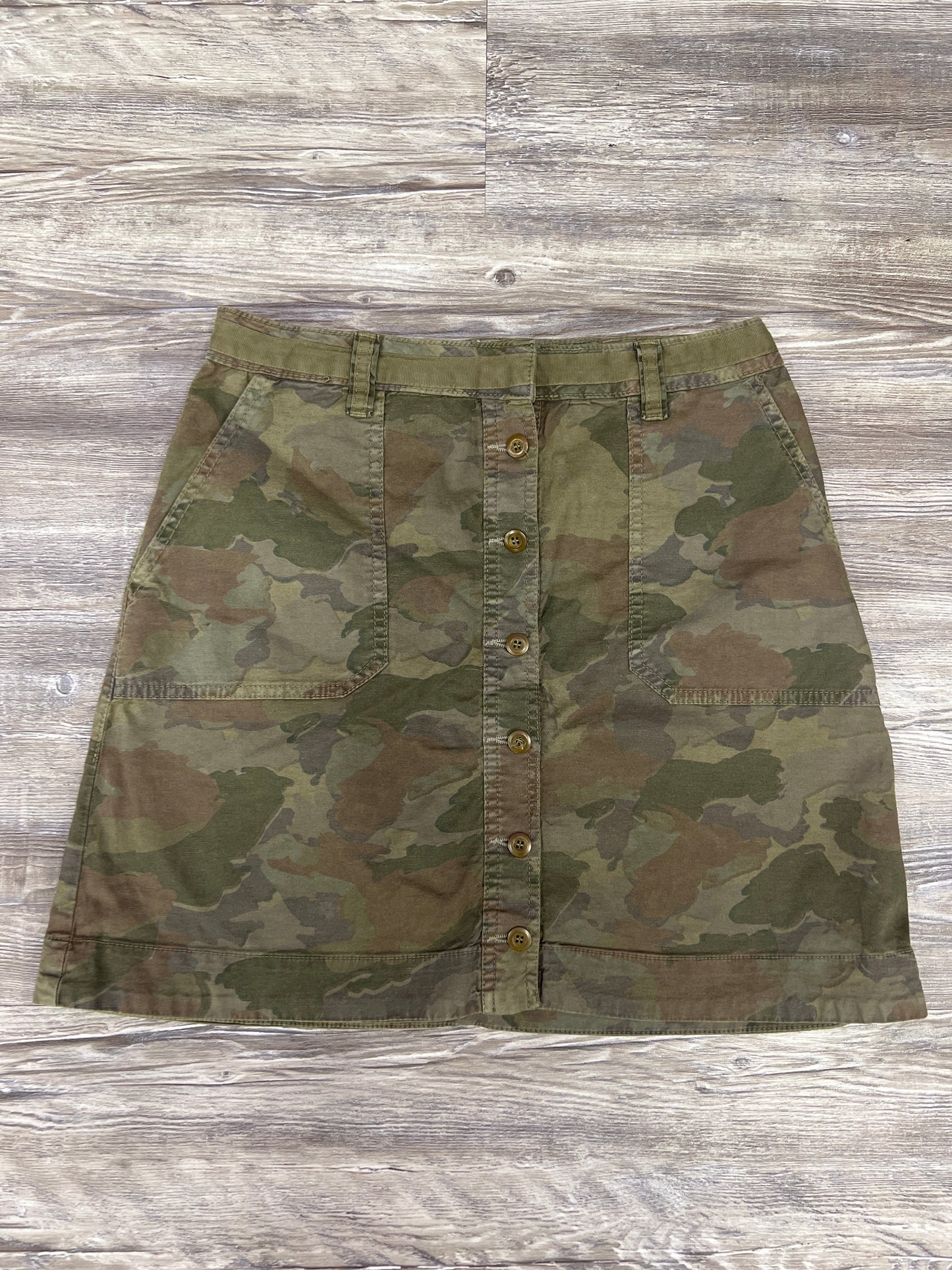 Camouflage Print Skirt Midi Anthropologie, Size 16