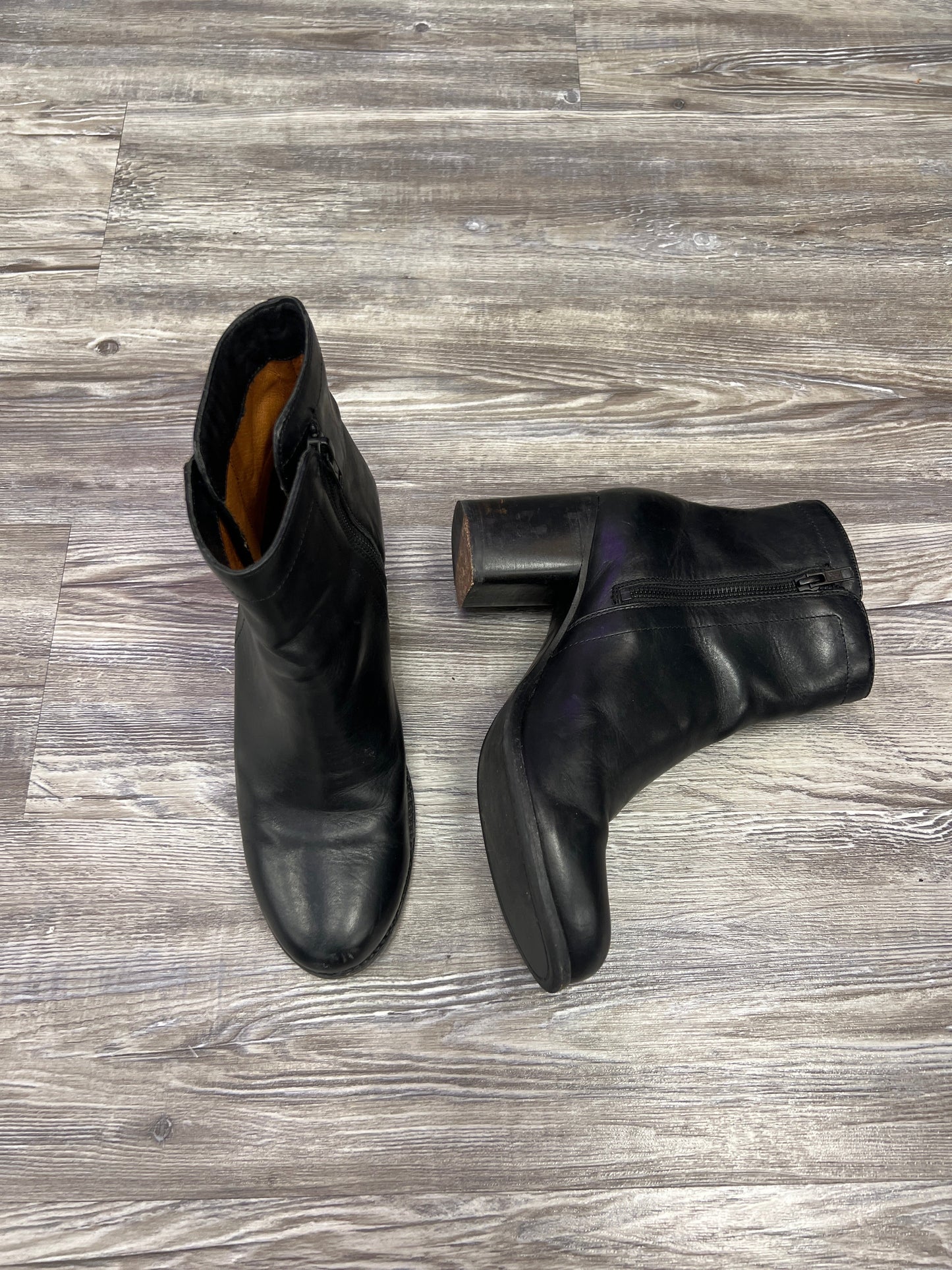 Black Boots Ankle Heels Frye, Size 9.5