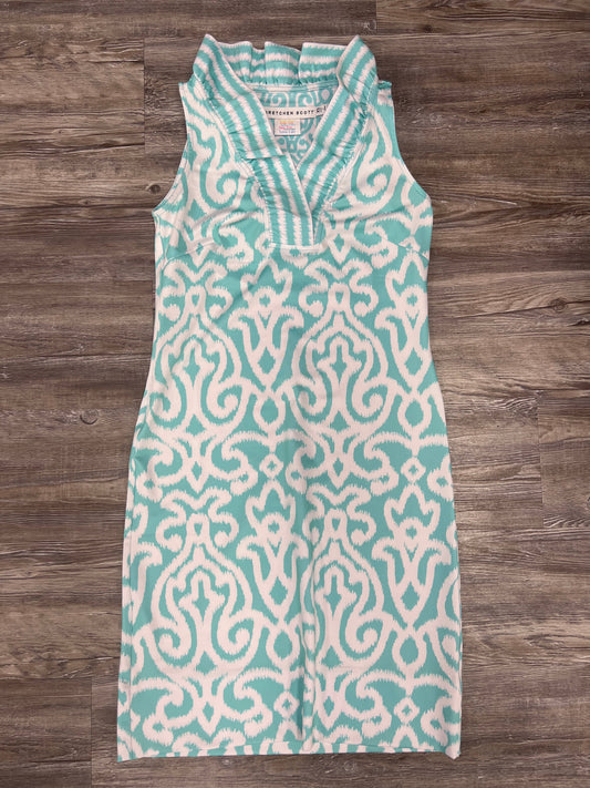 Green & White Dress Casual Midi Gretchen Scott, Size Xs