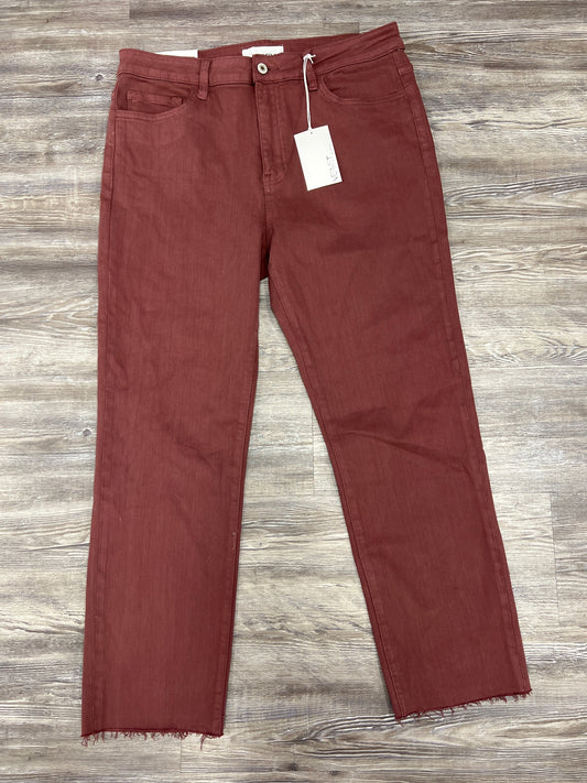Red Denim Jeans Straight Vervet, Size 14