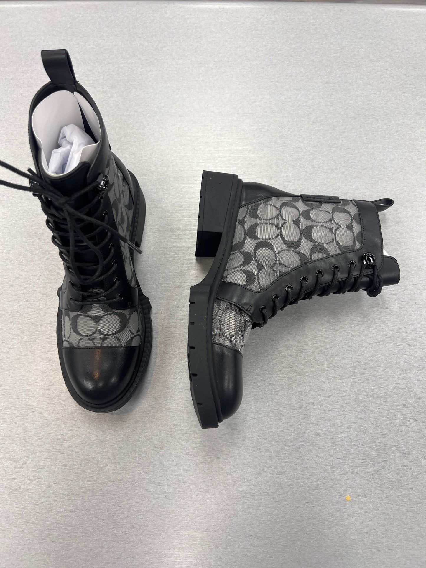 Black Boots Combat Coach, Size 6.5