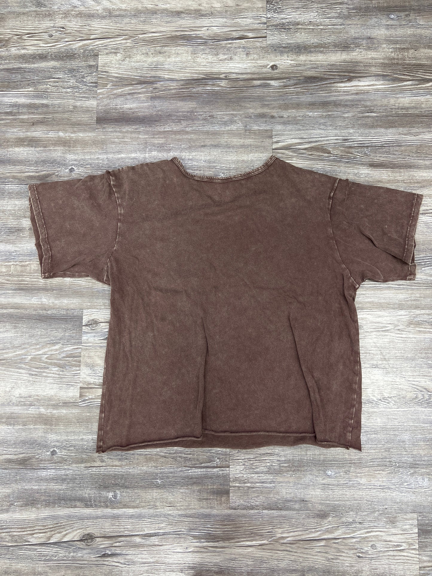 Brown Top Short Sleeve Caution To The Wind, Size S