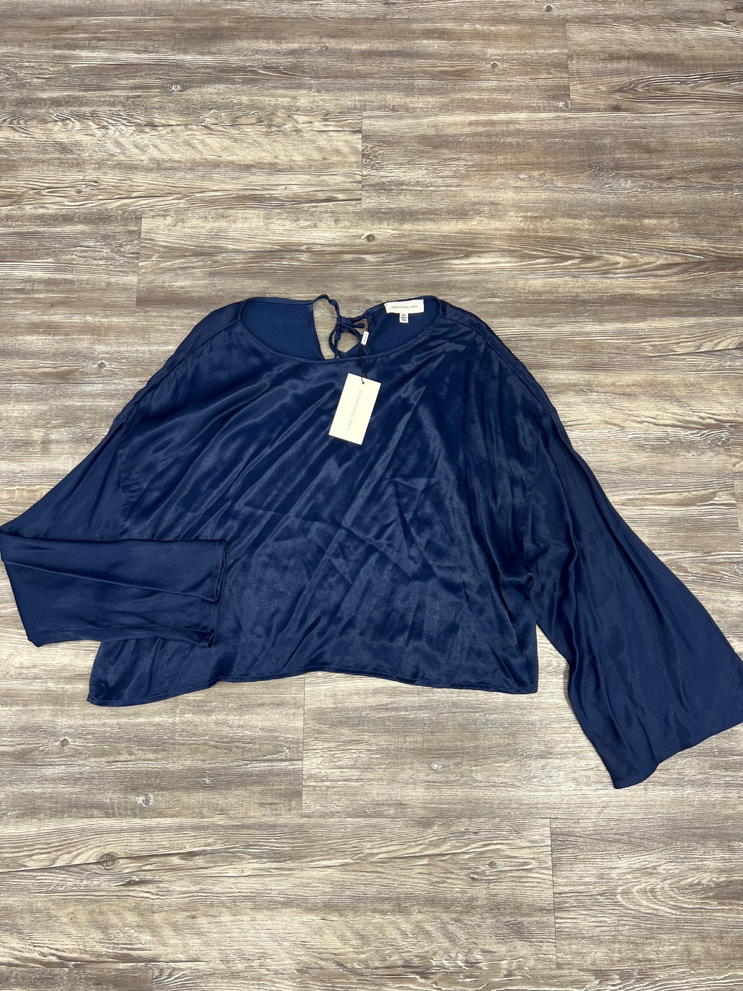 Navy Top Long Sleeve Something Navy, Size Xxl