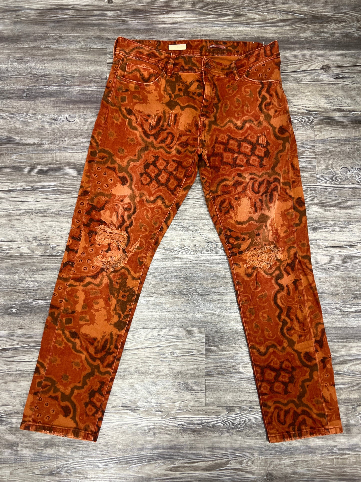 Jeans Straight By Pilcro In Orange Denim, Size: 8