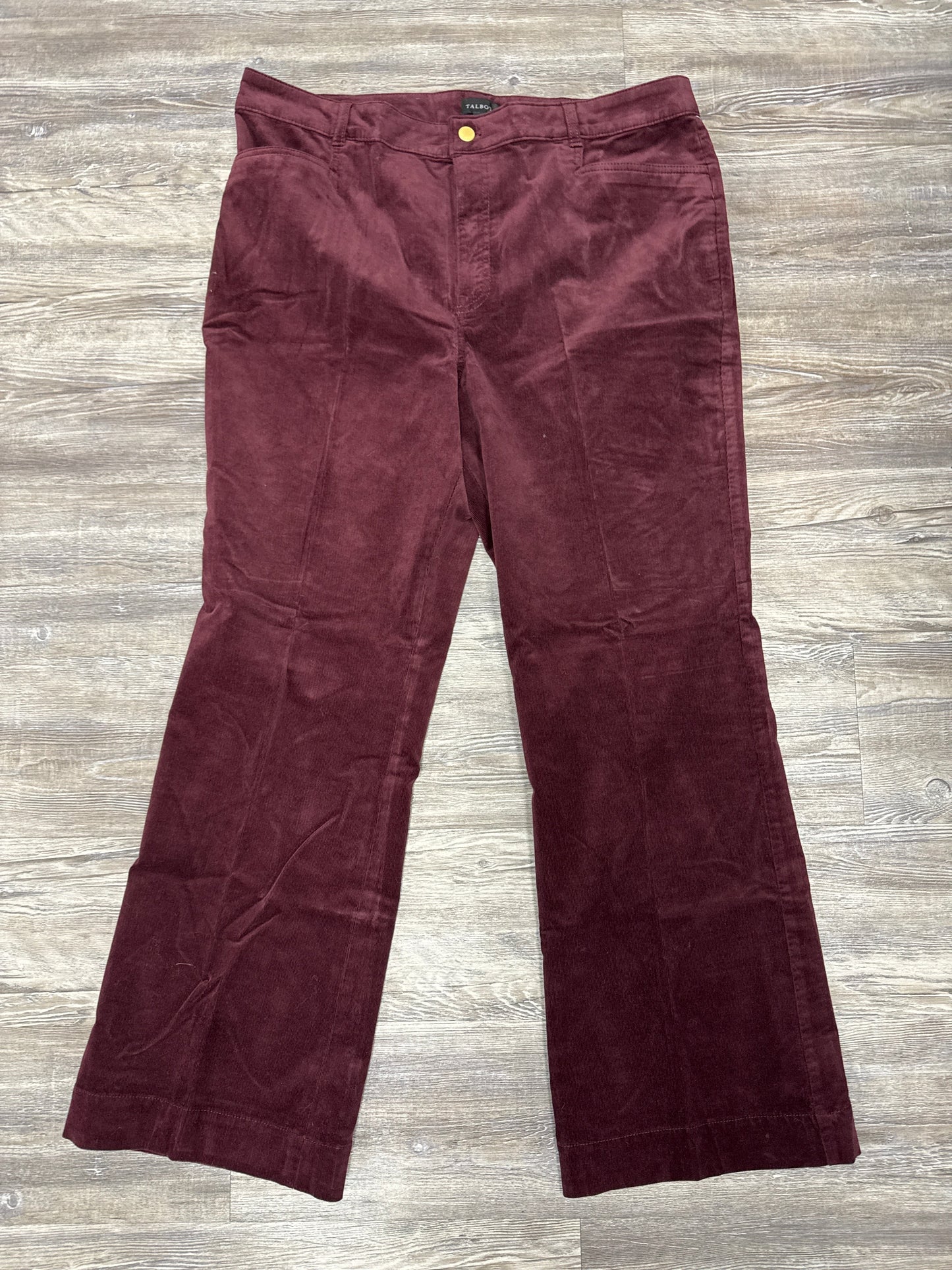 Pants Corduroy By Talbots In Maroon, Size: 18