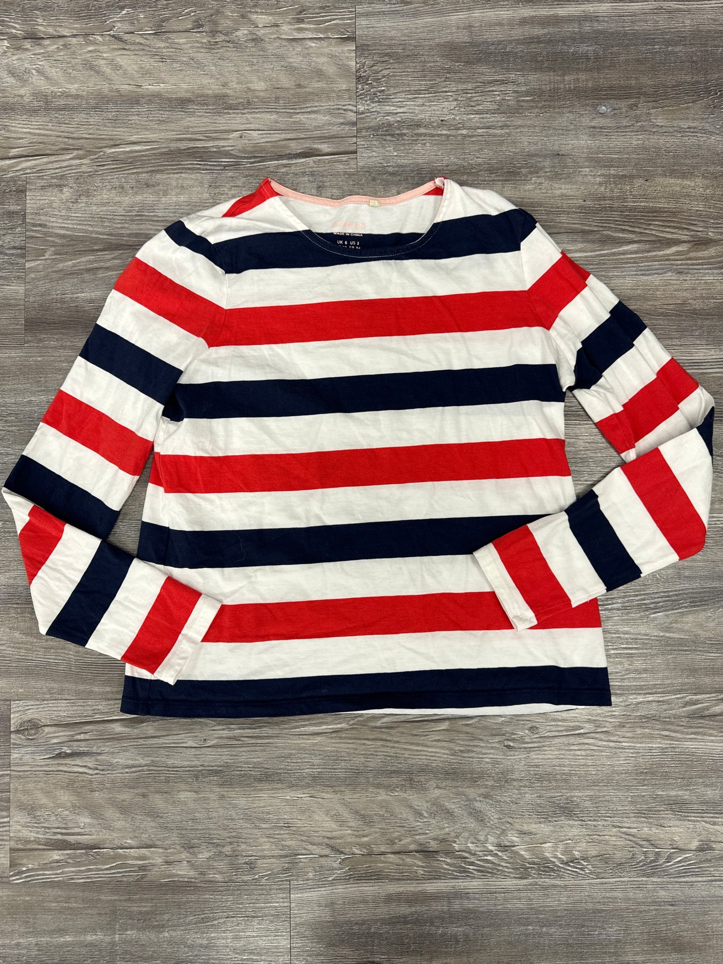 Top 3/4 Sleeve By Boden In Blue & Red & White, Size: Xs