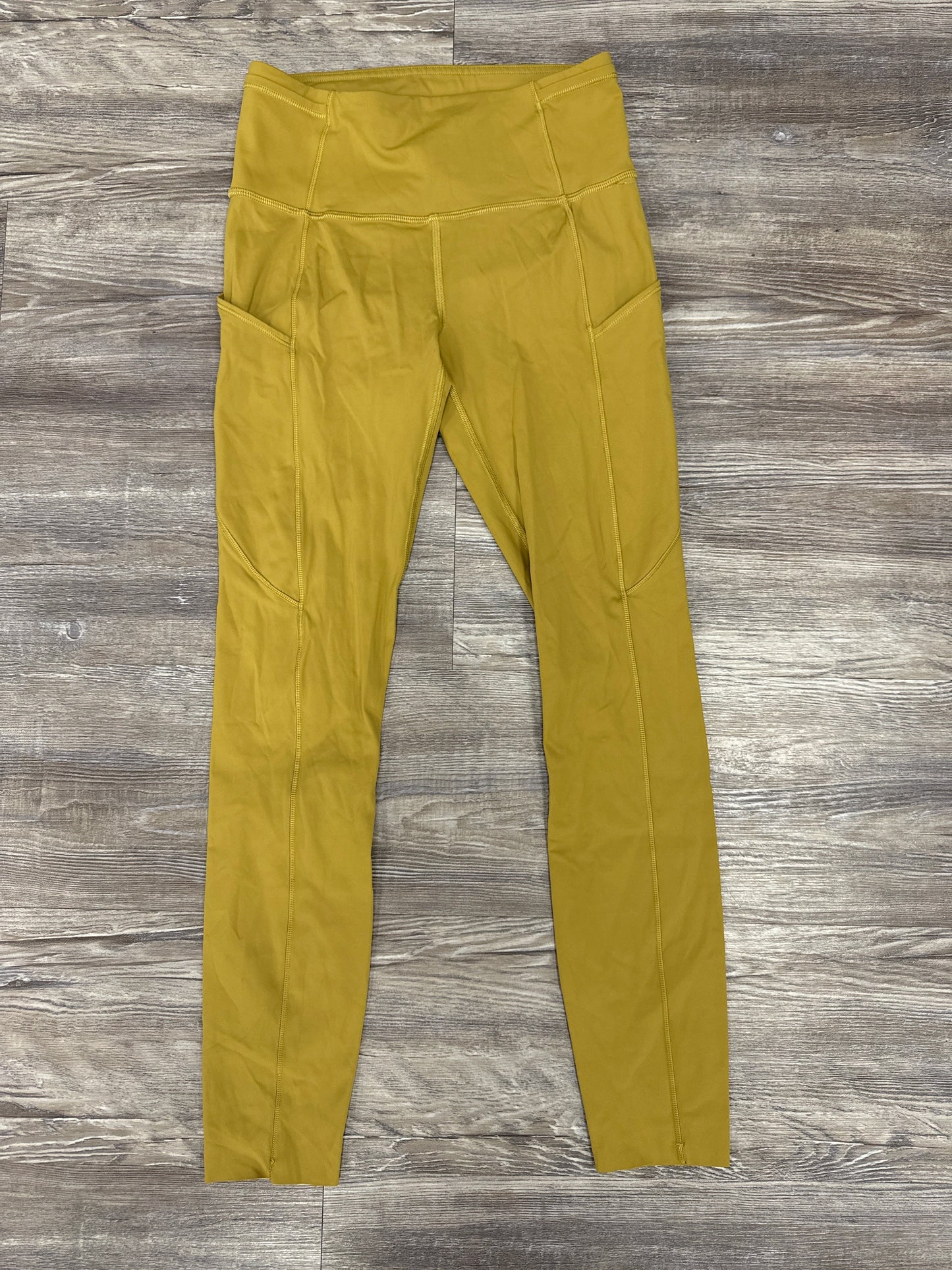 Athletic Leggings By Lululemon In Chartreuse, Size: 4