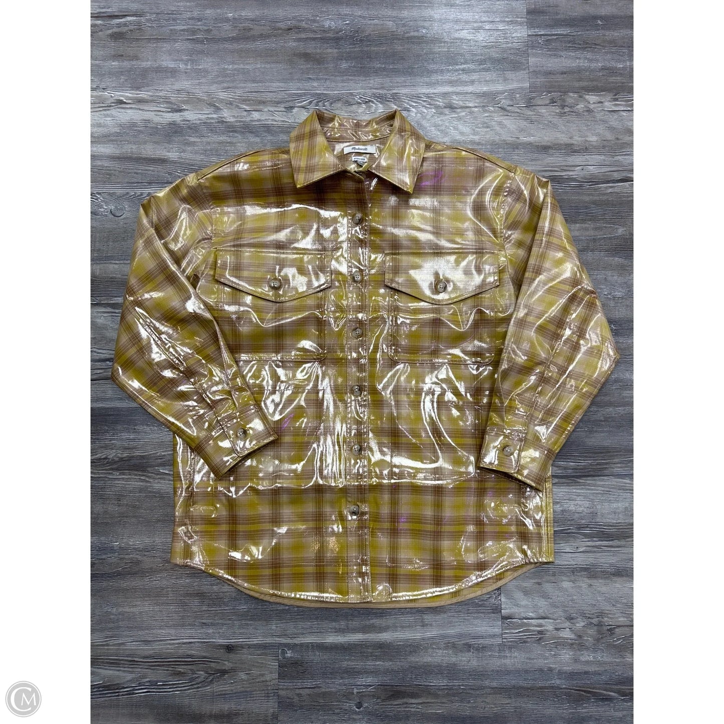 Jacket Shirt By Madewell In Yellow, Size: S