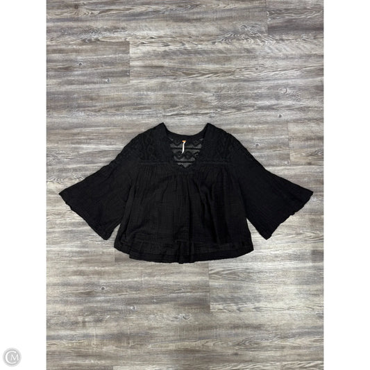 Top 3/4 Sleeve By Free People In Black, Size: Xs