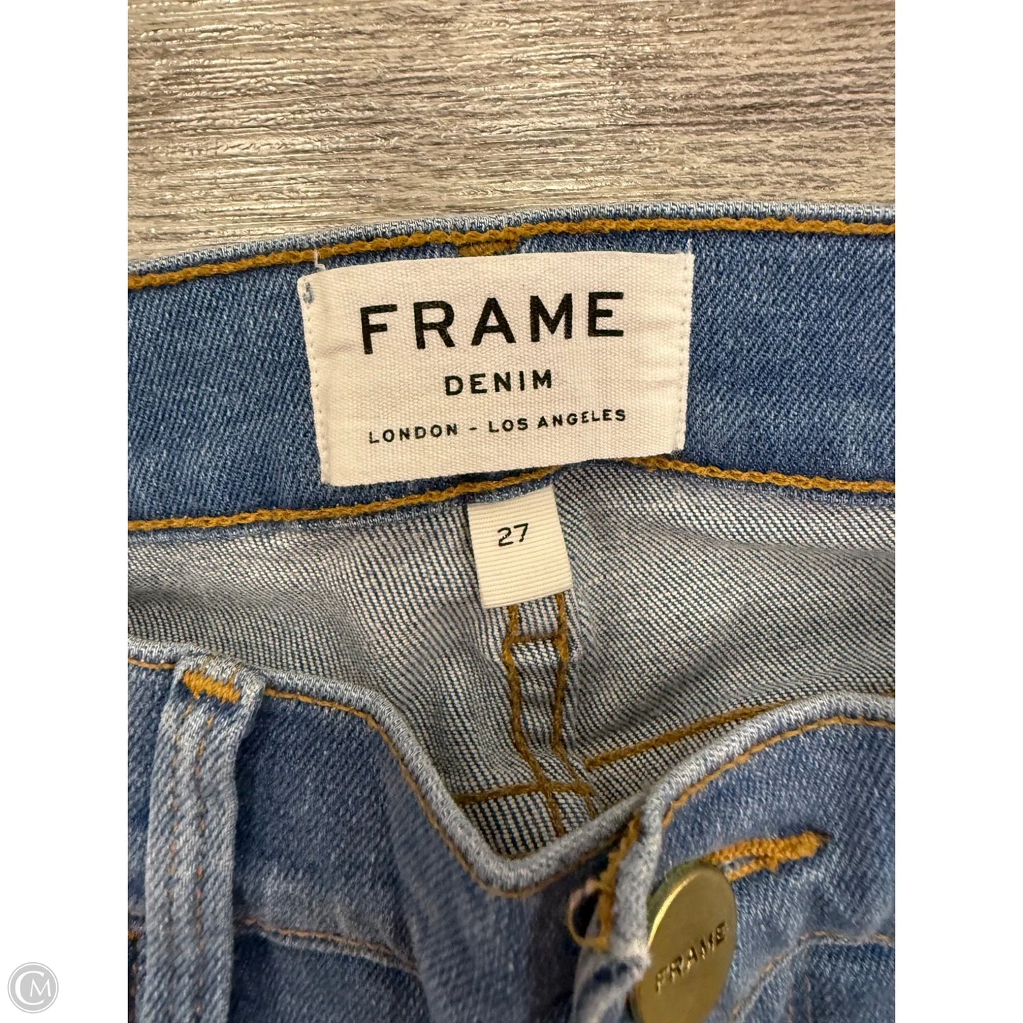 Jeans Cropped By Frame In Blue Denim, Size: 4