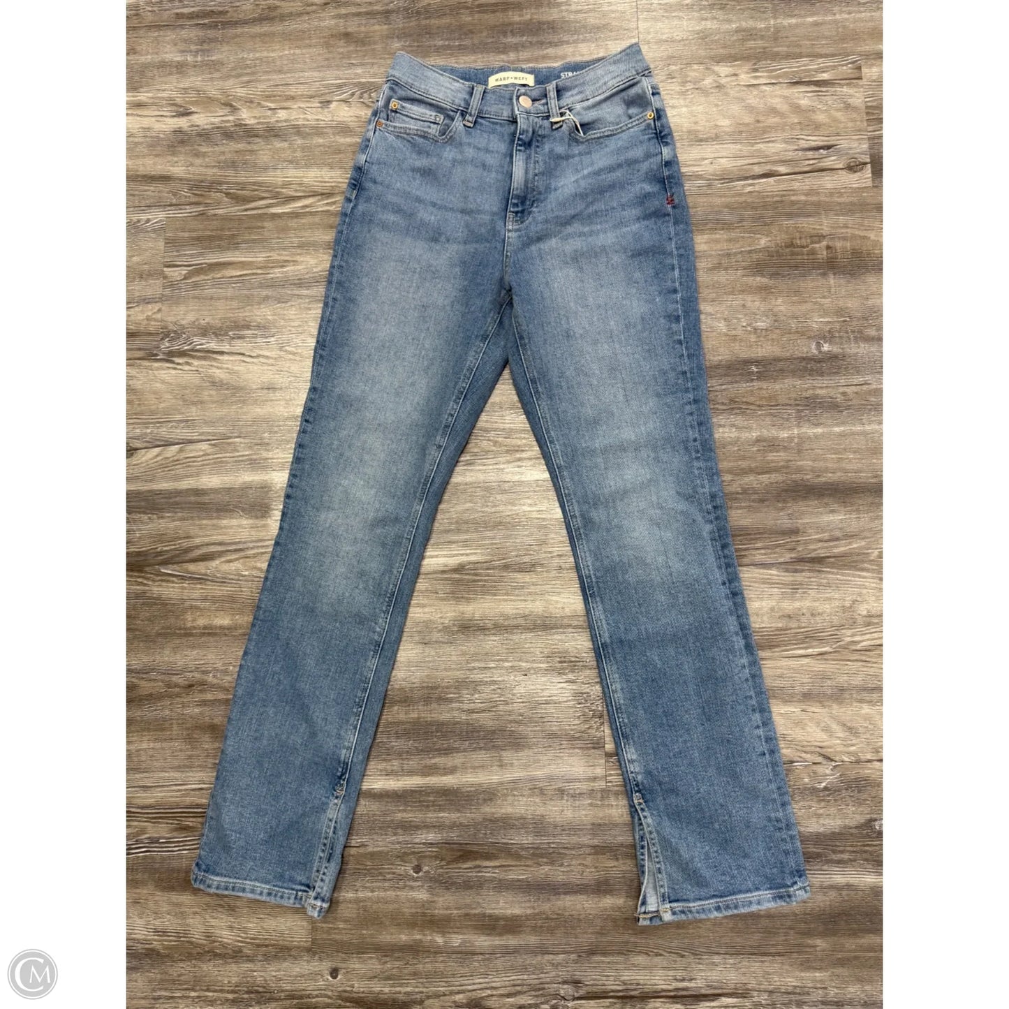 Jeans Straight By Warp+Weft In Blue Denim, Size: 2