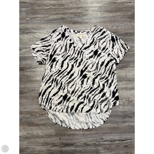 Top Short Sleeve By Cloth & Stone In White, Size: L