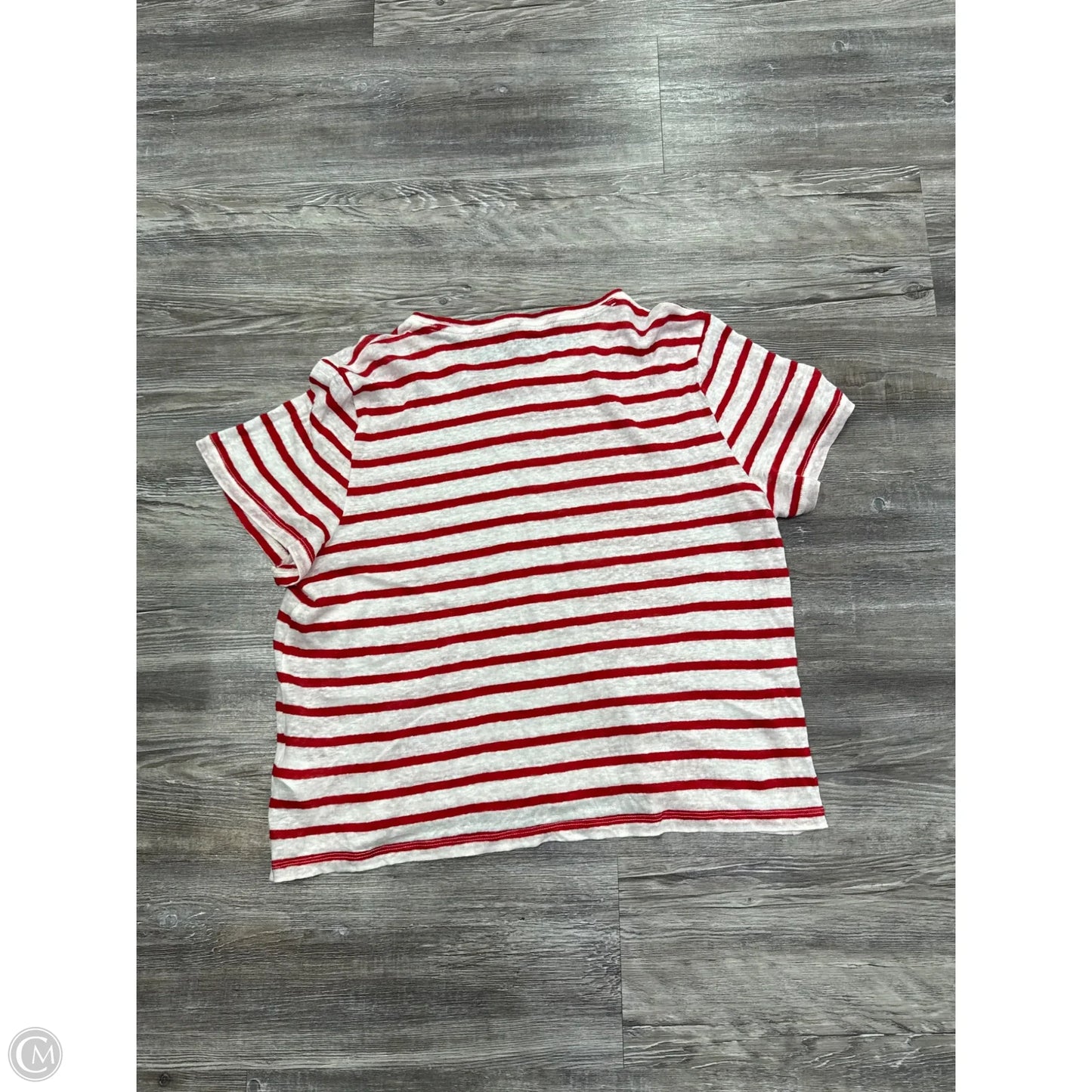 Top Short Sleeve By J. Crew In Red & White, Size: L