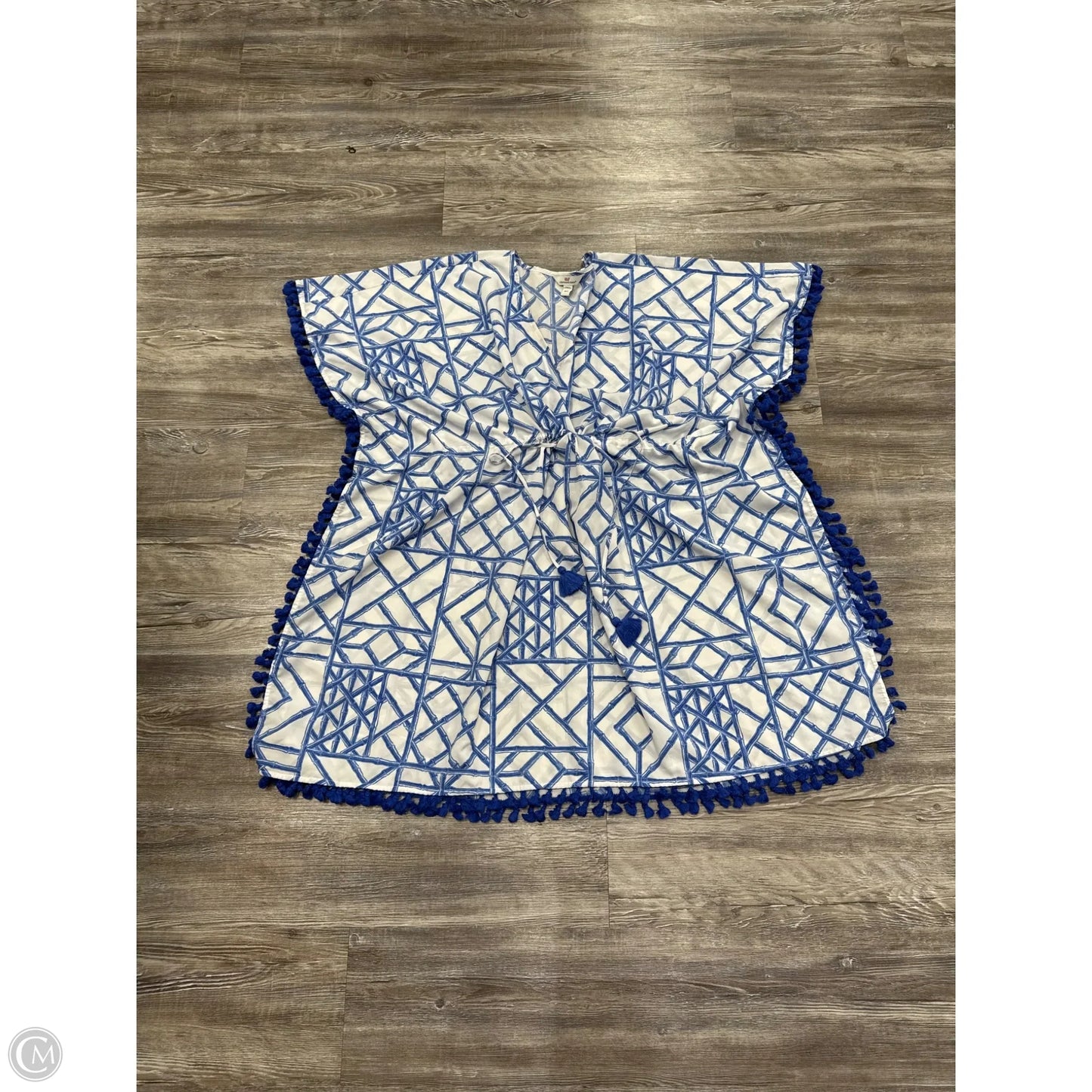 Tunic Short Sleeve By Vineyard Vines In Blue & White, Size: M