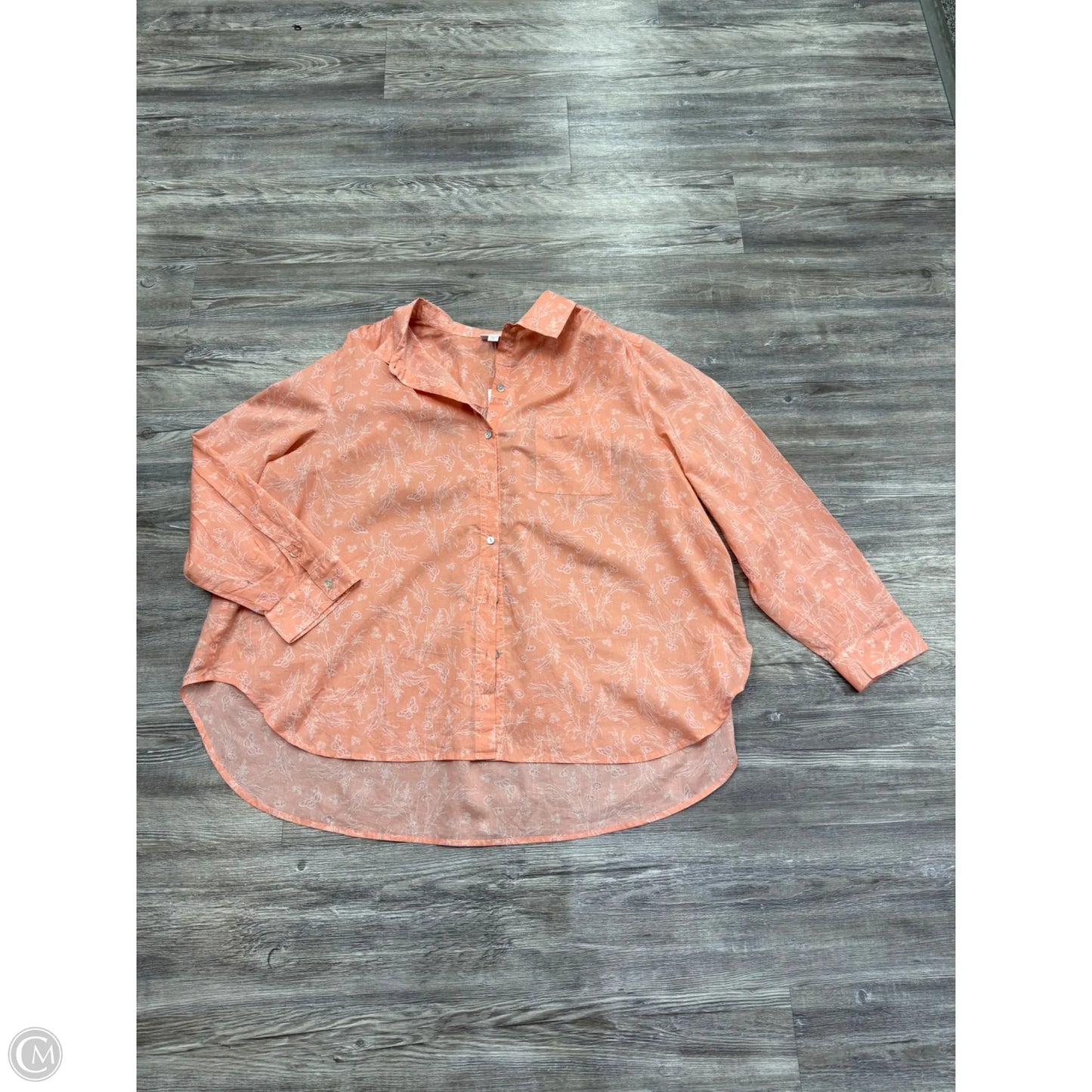 Top Long Sleeve By J. Jill In Peach, Size: 3x