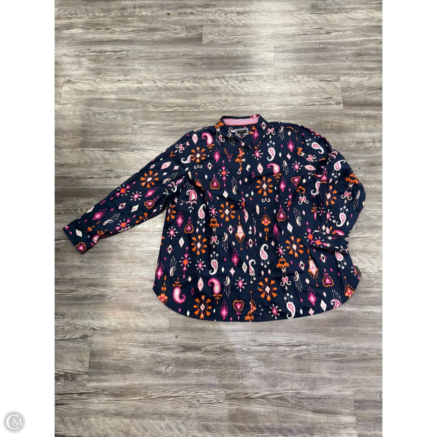 Top Long Sleeve By Talbots In Navy, Size: 3x