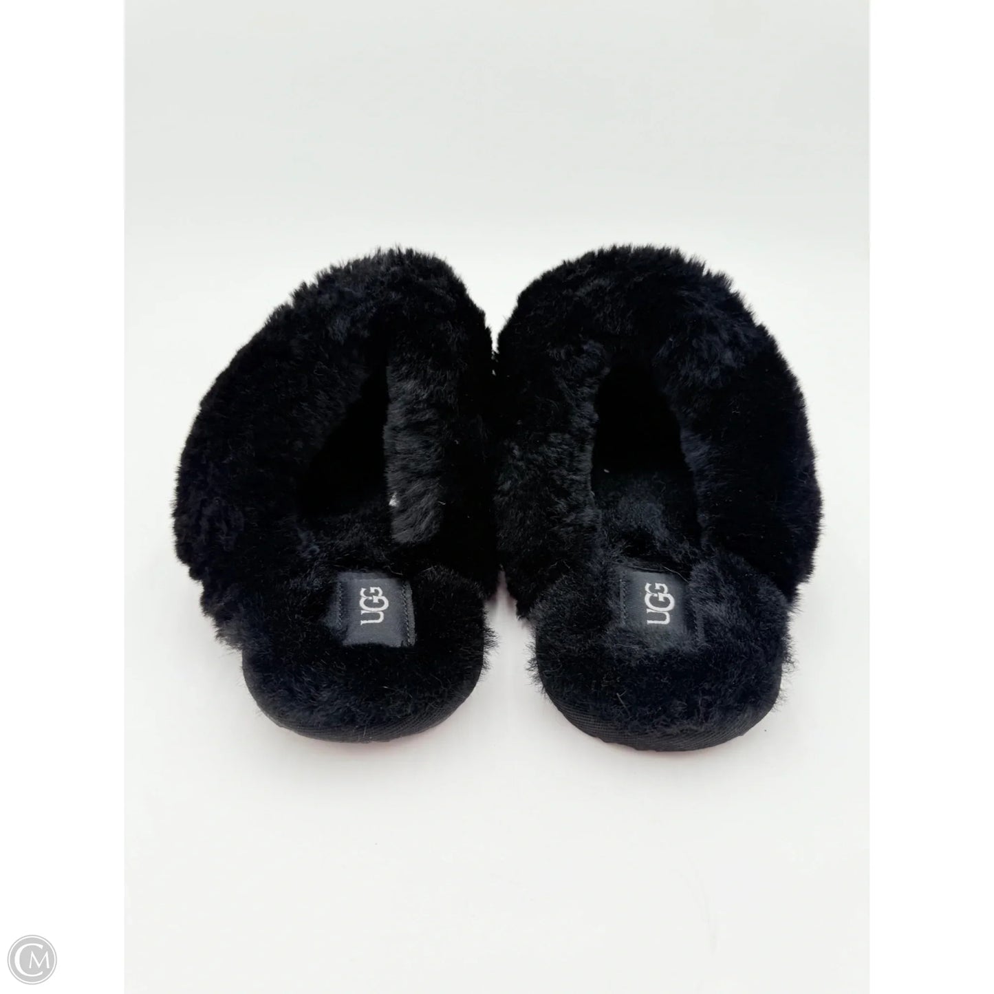 Slippers Designer By Ugg In Black & White, Size: 10