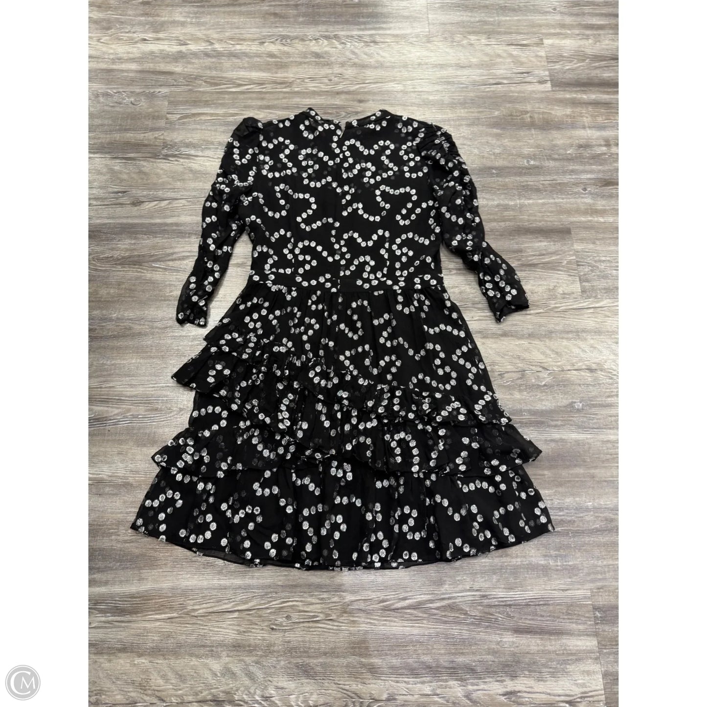 Dress Casual Short By Rebecca Taylor In Black & Silver, Size: 10