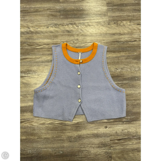 Vest Faux Fur & Sherpa By Free People In Purple & Yellow, Size: L