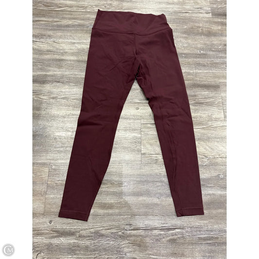Athletic Leggings By Lululemon In Maroon, Size: 8
