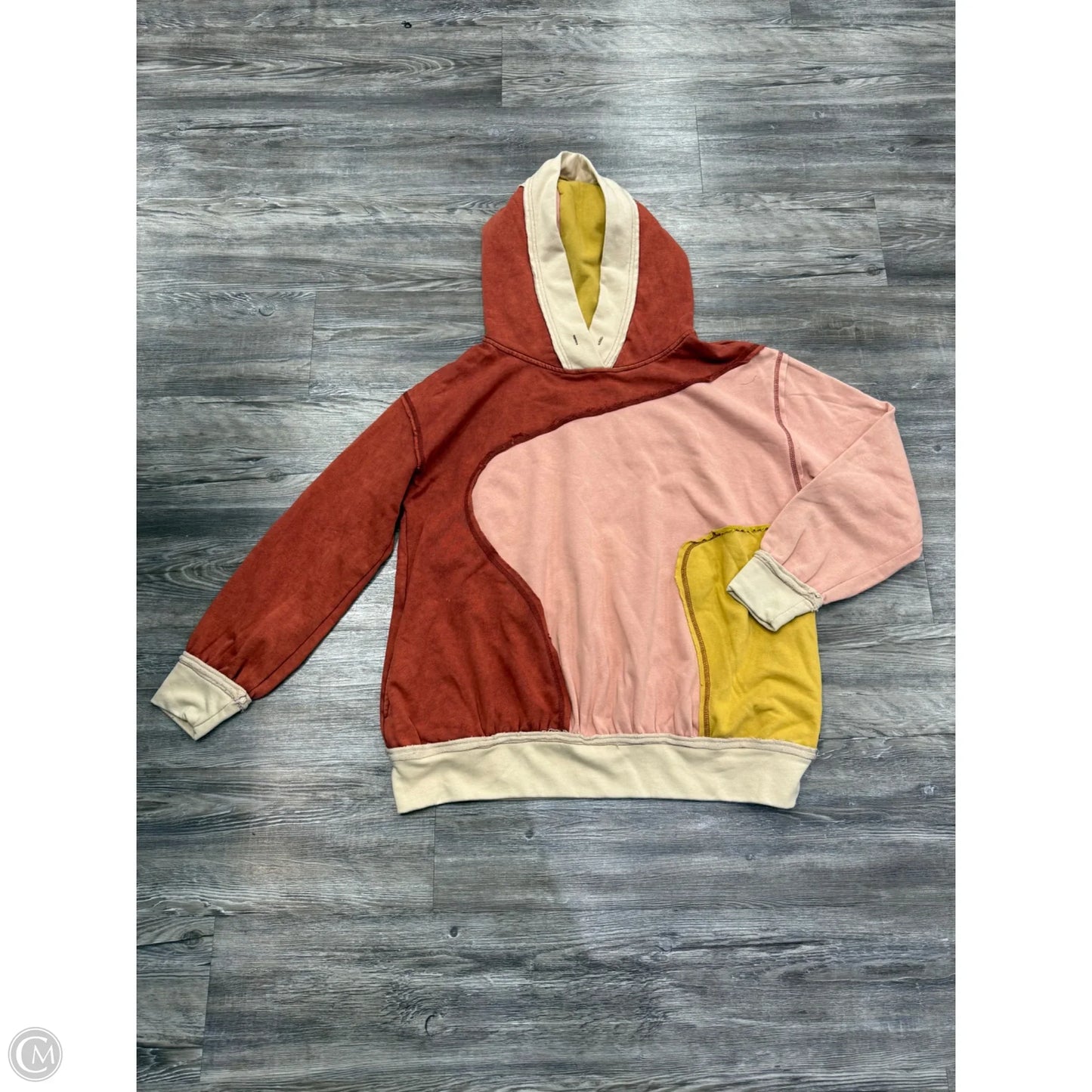 Sweatshirt Hoodie By Oli & Hali In Orange & Yellow, Size: S