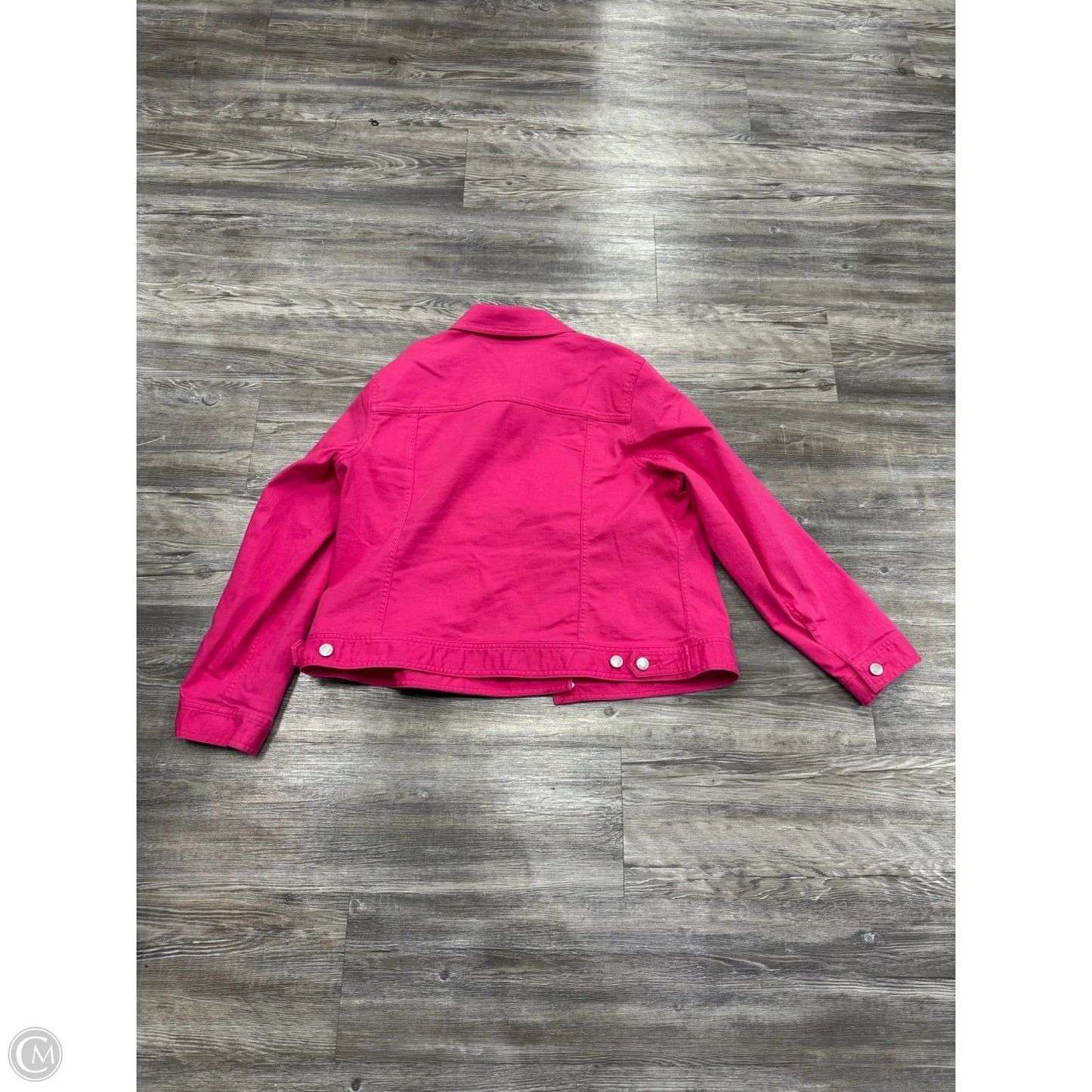 Jacket Denim By Talbots In Pink, Size: 1x