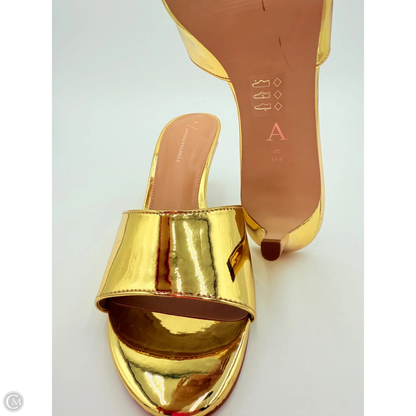 Shoes Heels Kitten By Anthropologie In Gold, Size: 9