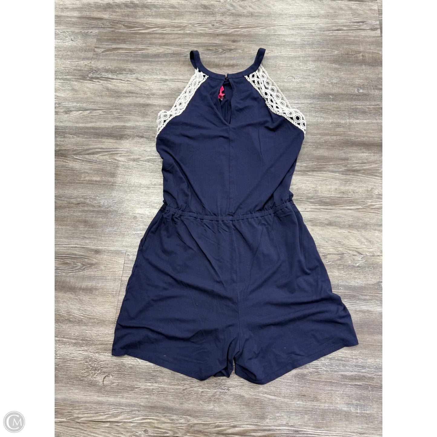 Romper Designer By Lilly Pulitzer In Blue & White, Size: L