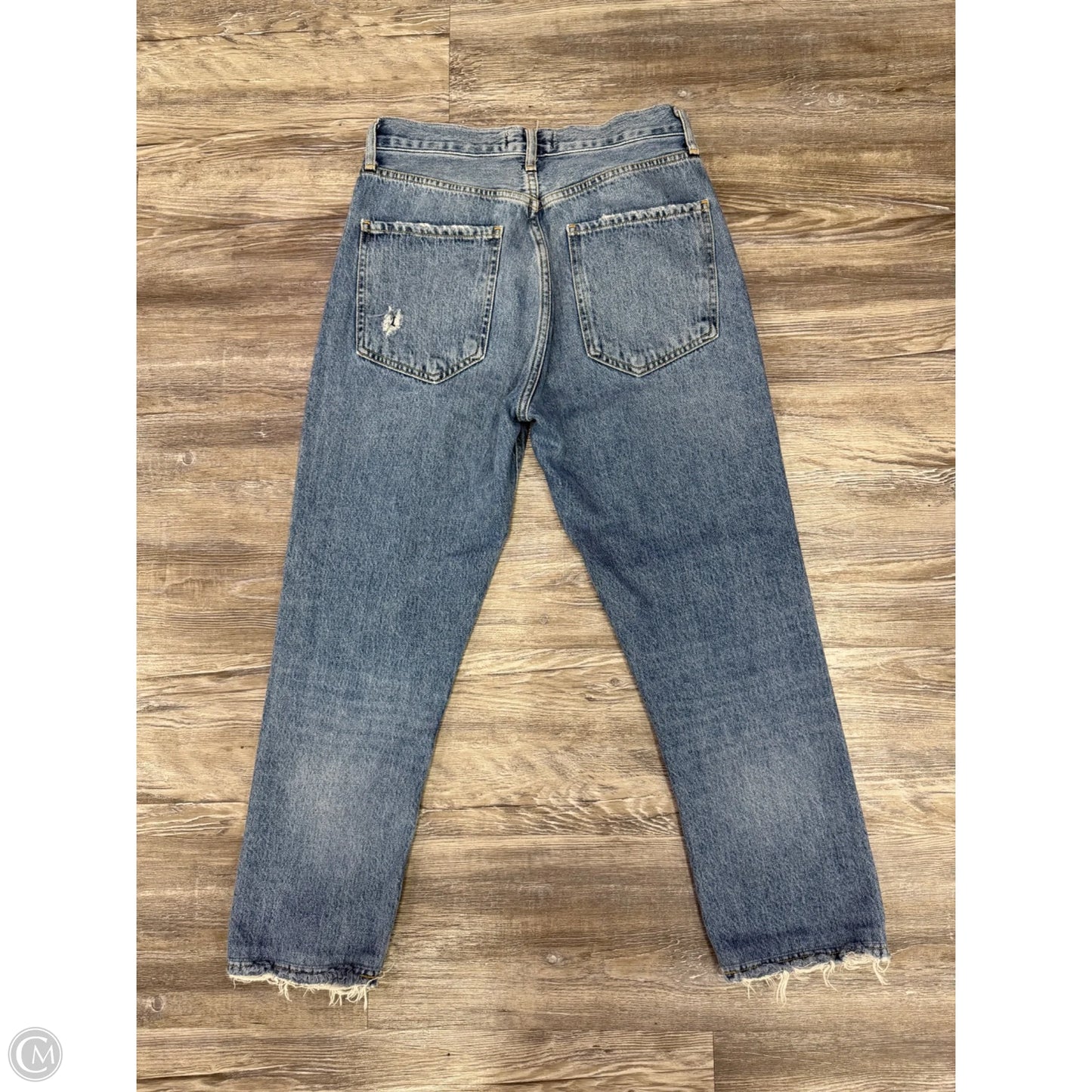 Jeans Straight By Agolde In Blue Denim, Size: 0