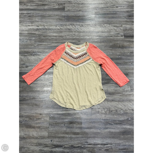 Top 3/4 Sleeve By We The Free In Tan, Size: Xs