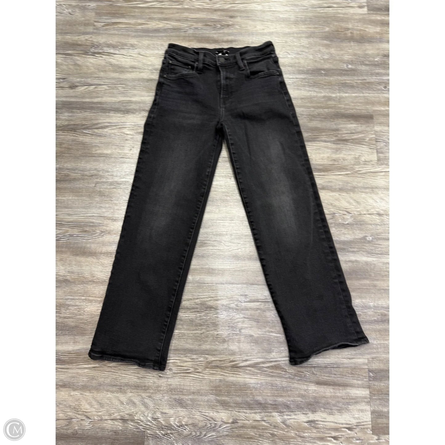 Jeans Cropped By Mother In Black Denim, Size: 0