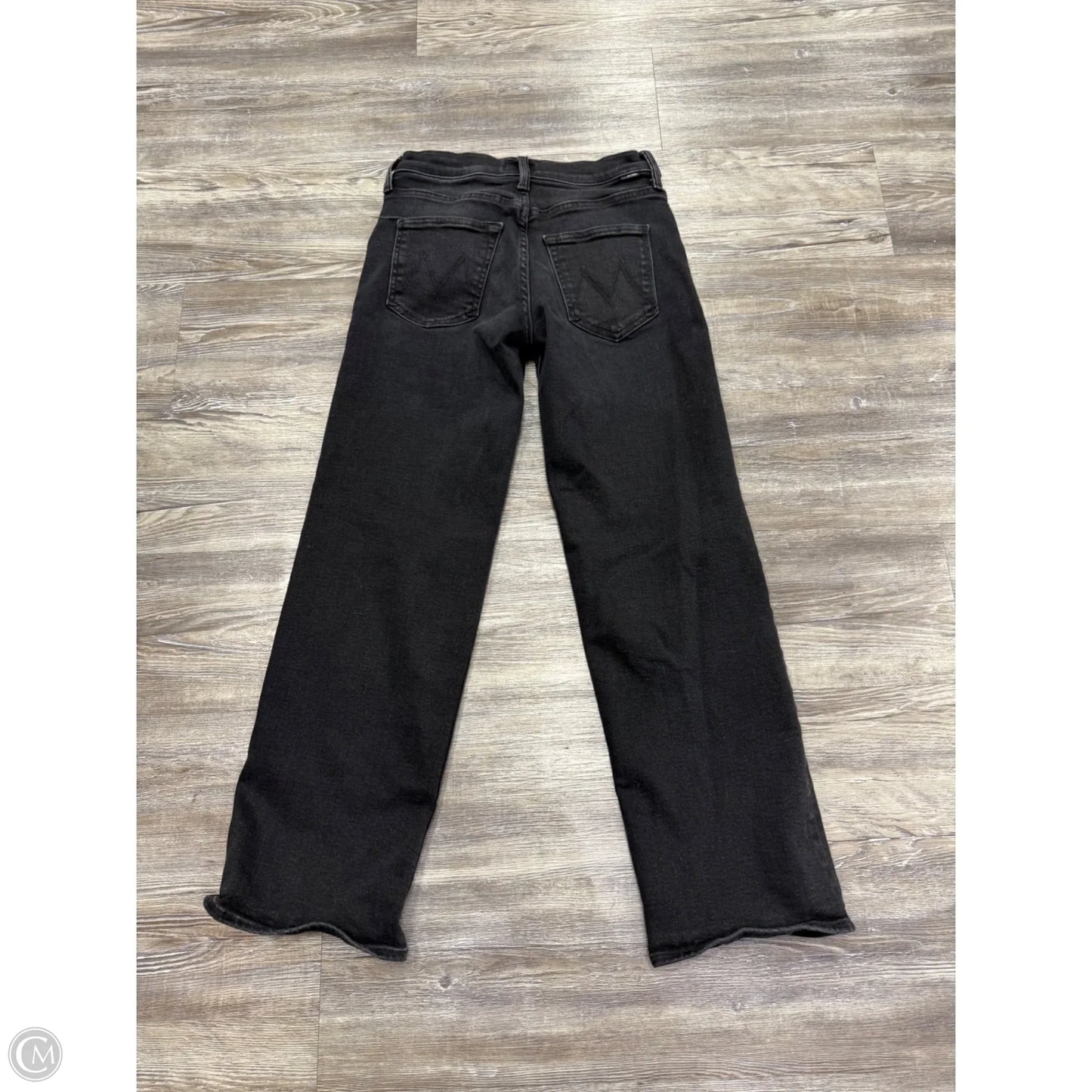 Jeans Cropped By Mother In Black Denim, Size: 0