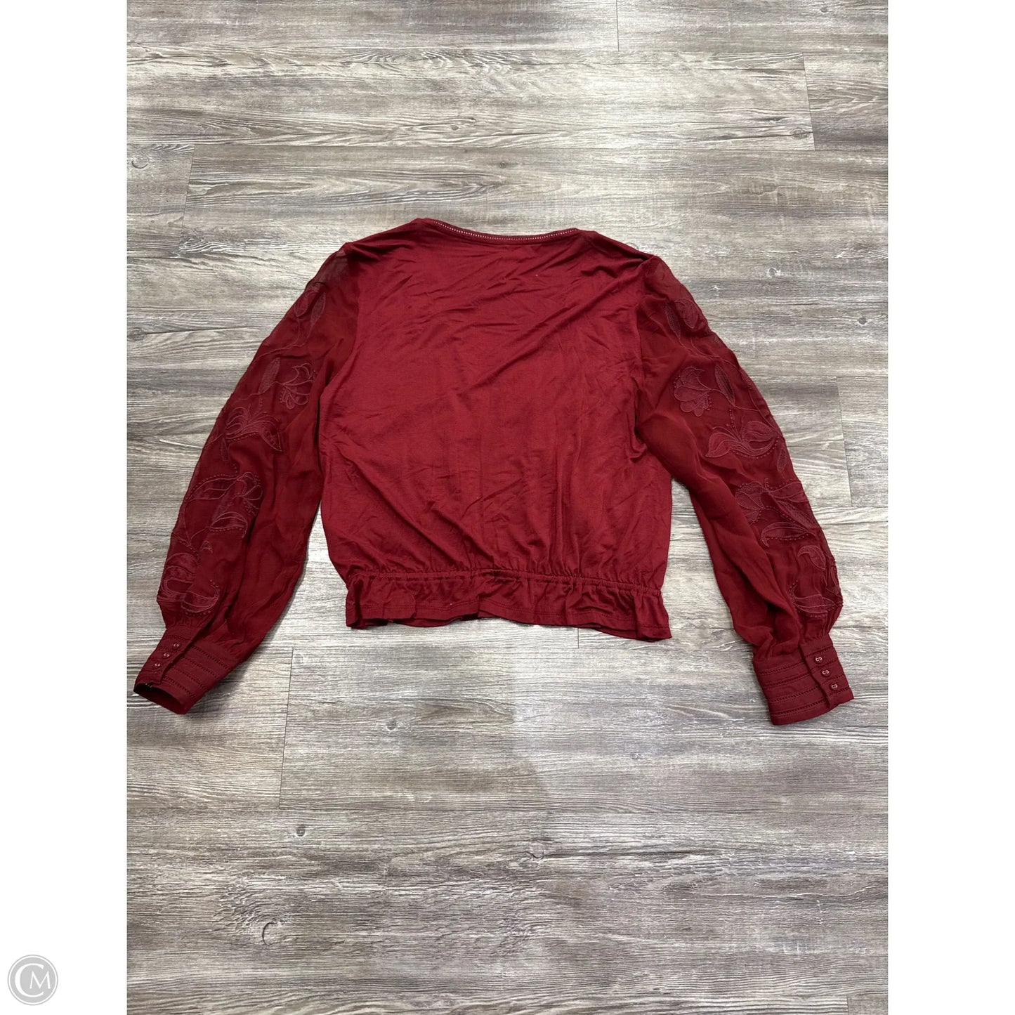 Top Long Sleeve By Anthropologie In Red, Size: M