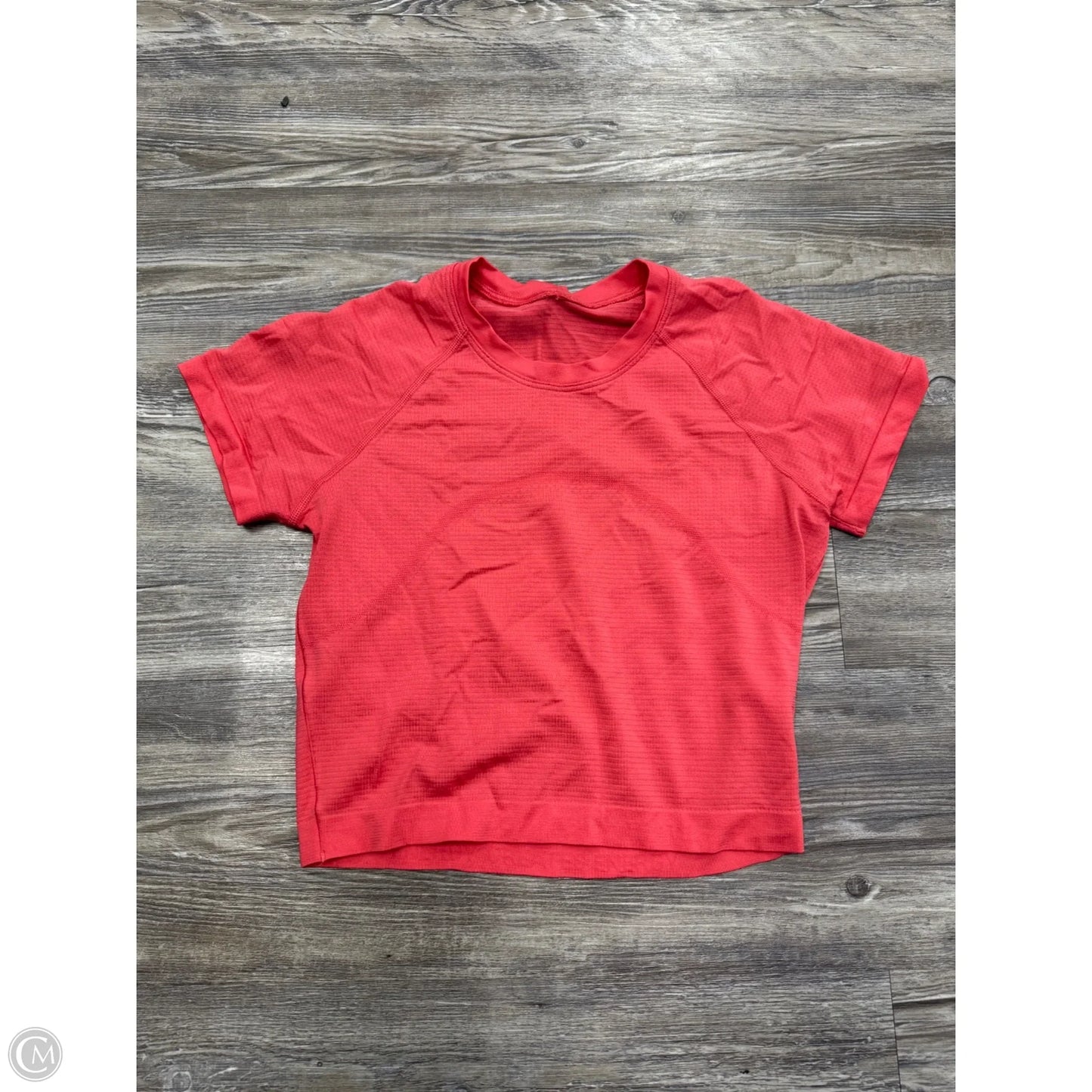 Athletic Top Short Sleeve By Lululemon In Coral, Size: Xs
