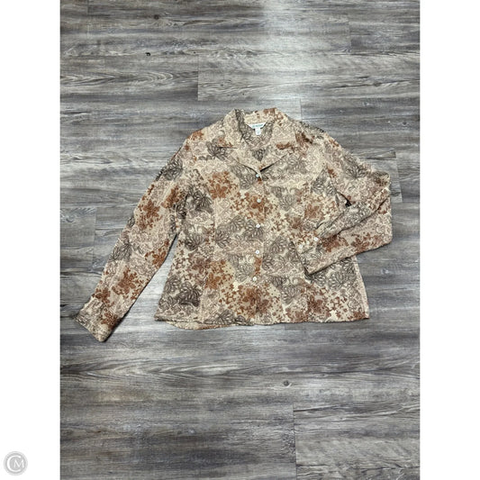 Top Long Sleeve By Austin Reed In Tan, Size: L