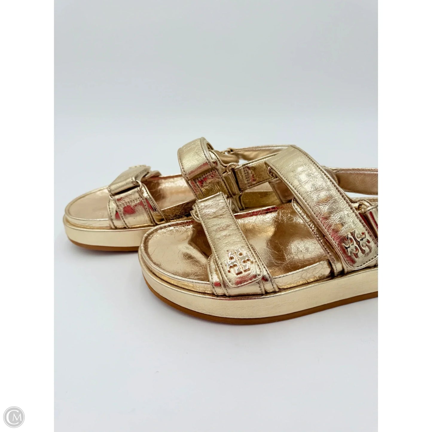 Sandals Designer By Tory Burch In Gold, Size: 8.5