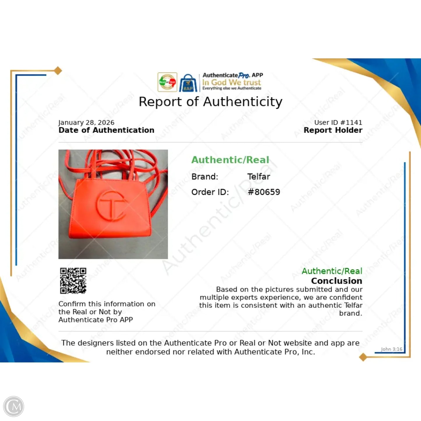 Handbag Designer By Telfar, Size: Small