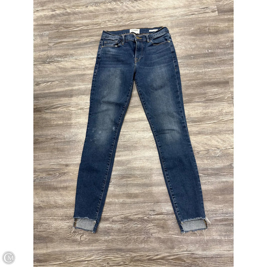Jeans Skinny By Frame In Blue Denim, Size: 4