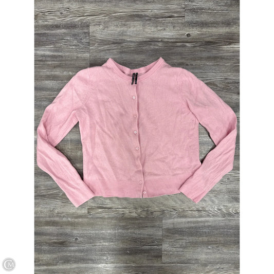 Sweater Cardigan Cashmere By Anthropologie In Pink, Size: L