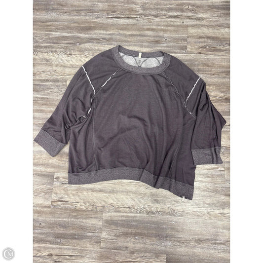 Athletic Top Long Sleeve Crewneck By Free People In Grey, Size: M