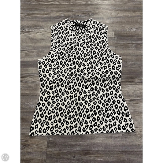Top Sleeveless By Theory In Black & White, Size: L