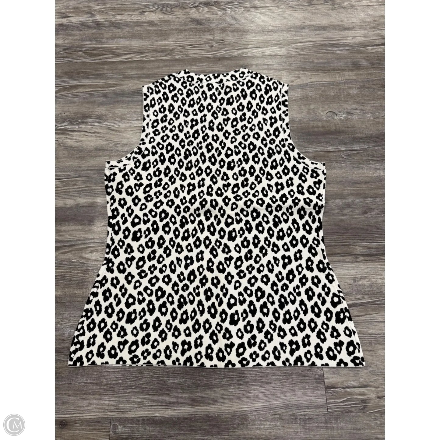 Top Sleeveless By Theory In Black & White, Size: L